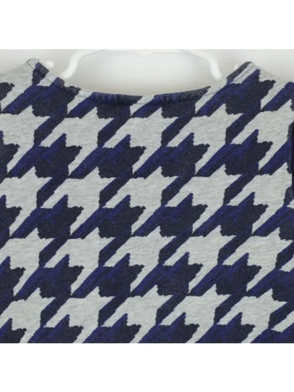 Gymboree Girls Size 4 Blue Gray Houndstooth Crewneck Lightweight Sweatshirt